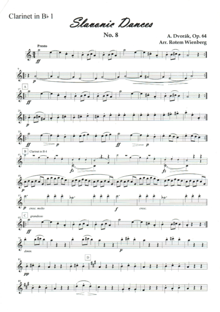 Free Sheet Music Slavonic Dance No 8 Op 64