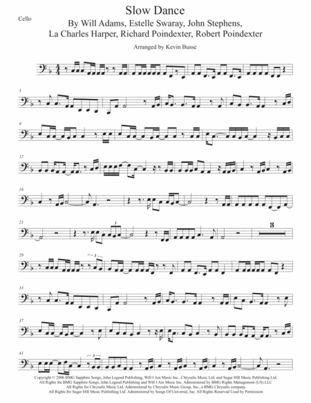 Free Sheet Music Slow Dance Cello