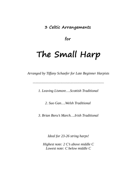 Small Harp Collection 1 Three Celtic Arrangements Sheet Music