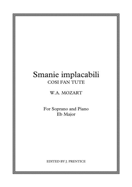 Smanie Implacabili Cosi Fan Tutte Eb Major Sheet Music