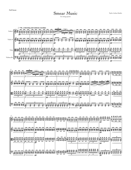 Smear Music For String Quartet Sheet Music