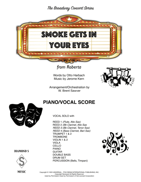 Free Sheet Music Smoke Gets In Your Eyes Piano Vocal Score
