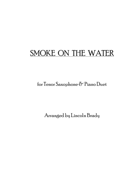 Free Sheet Music Smoke On The Water Piano Saxophone Bb