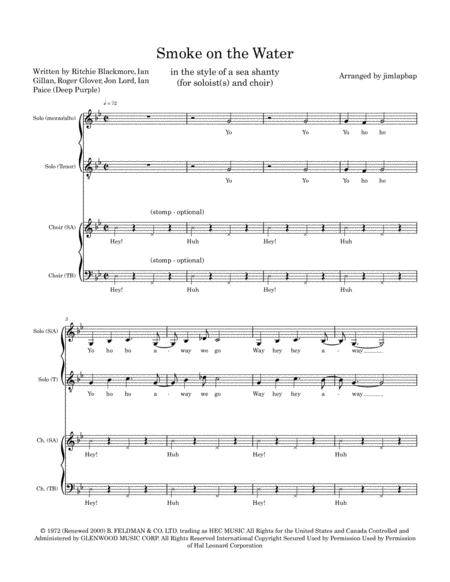 Smoke On The Water Sea Shanty A Cappella Sheet Music