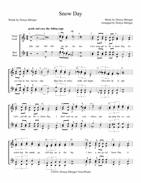 Free Sheet Music Snow Day