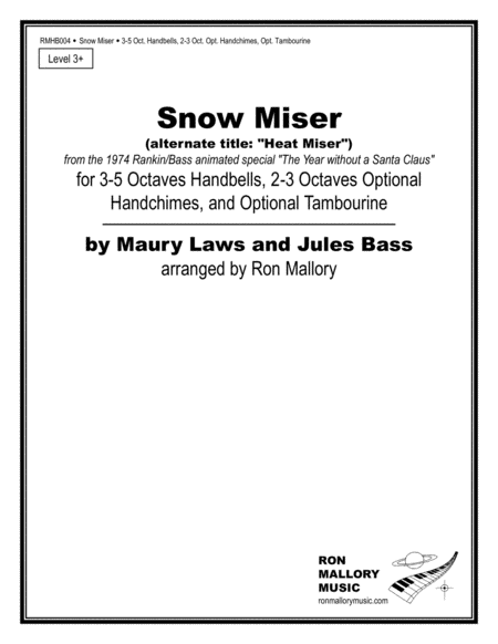 Snow Miser Heat Miser Sheet Music