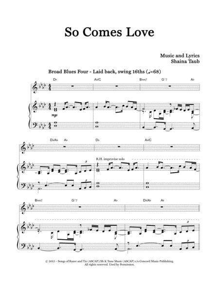 Free Sheet Music So Comes Love