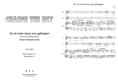 So Ist Mein Jesus Nun Gefangen Sheet Music