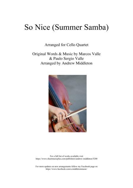 So Nice Summer Samba Arranged For Cello Quartet Sheet Music