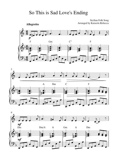 Free Sheet Music So This Is Sad Loves Ending For Horn In F Solo And Piano Accompaniment