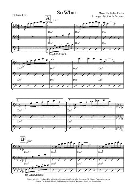 Free Sheet Music So What In C Bass Clef