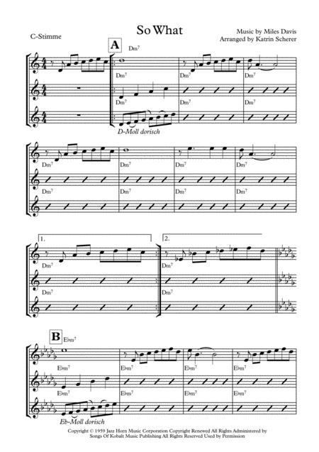 Free Sheet Music So What In C