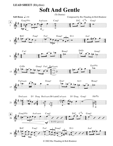 Soft And Gentle Lead Sheet Sheet Music