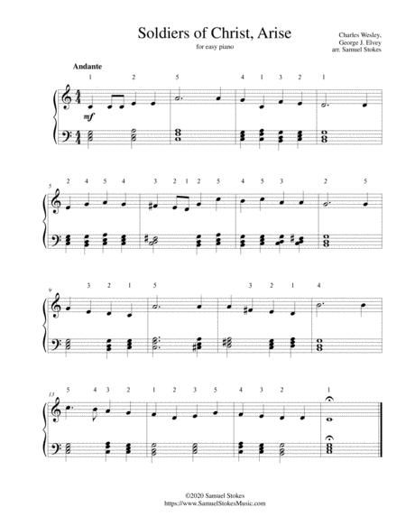 Soldiers Of Christ Arise For Easy Piano Sheet Music