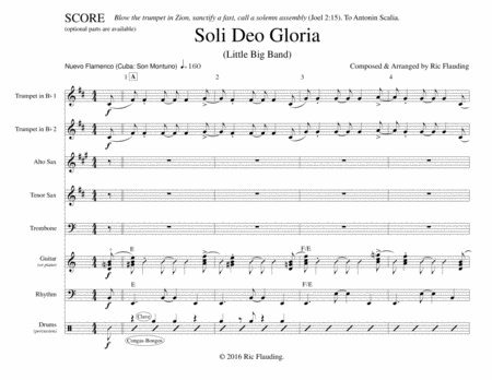 Soli Deo Gloria Jazz Band Sheet Music