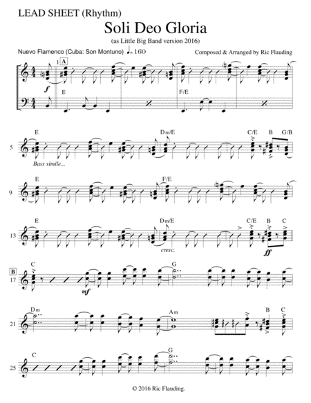 Free Sheet Music Soli Deo Gloria Lead Sheet