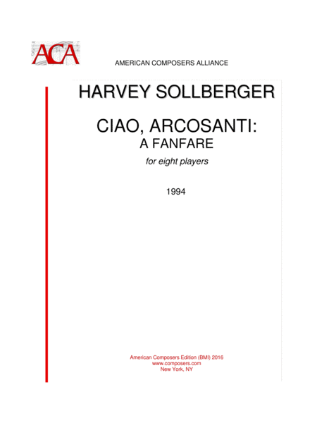 Free Sheet Music Sollberger Ciao Arcosanti