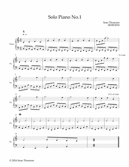 Free Sheet Music Solo Piano No 1