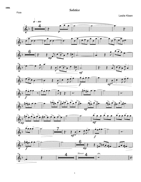 Solstice Instrumental Parts Sheet Music