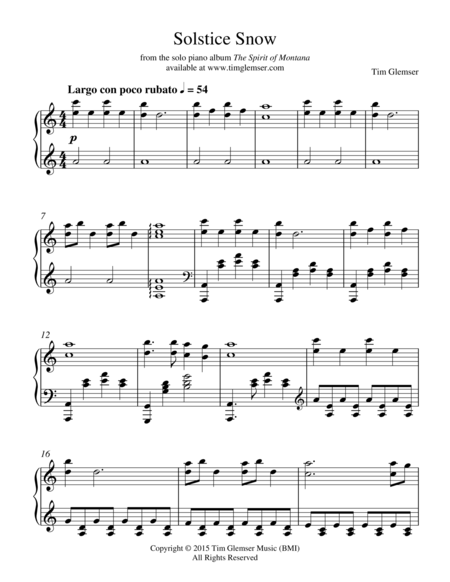 Solstice Snow Sheet Music