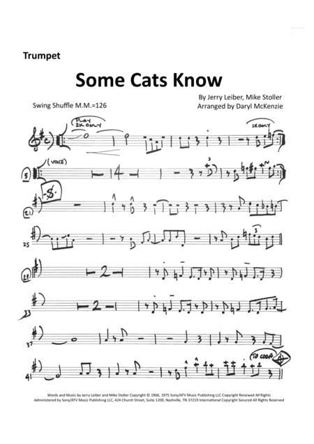 Some Cats Know Female Vocal With Small Band 4 Horns Key Of F Sheet Music