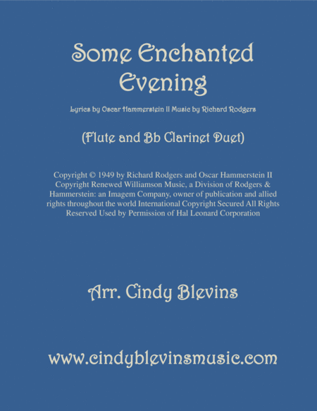 Some Enchanted Evening Arranged For Flute And Clarinet Sheet Music