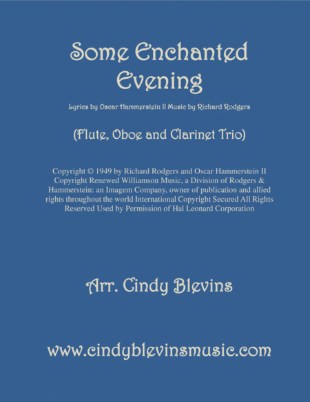 Free Sheet Music Some Enchanted Evening Arranged For Flute Oboe And Clarinet