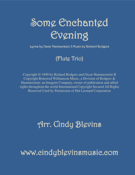 Some Enchanted Evening Arranged For Flute Trio Sheet Music