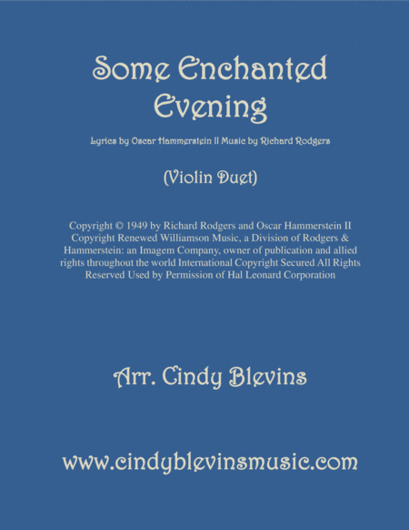 Some Enchanted Evening Arranged For Violin Duet Sheet Music