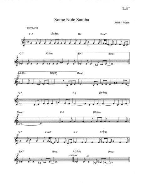 Free Sheet Music Some Note Samba