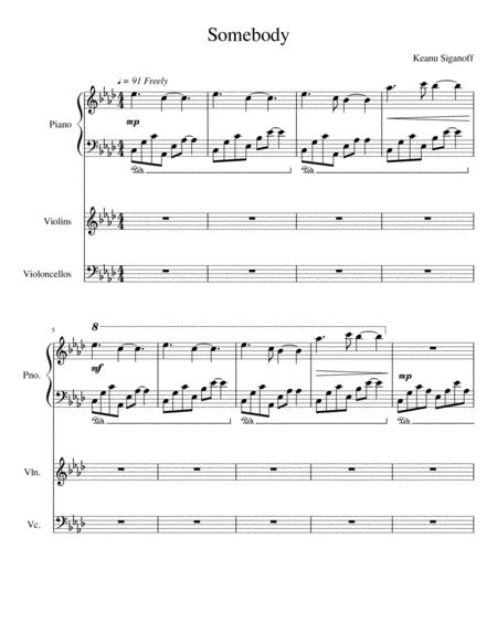 Free Sheet Music Somebody