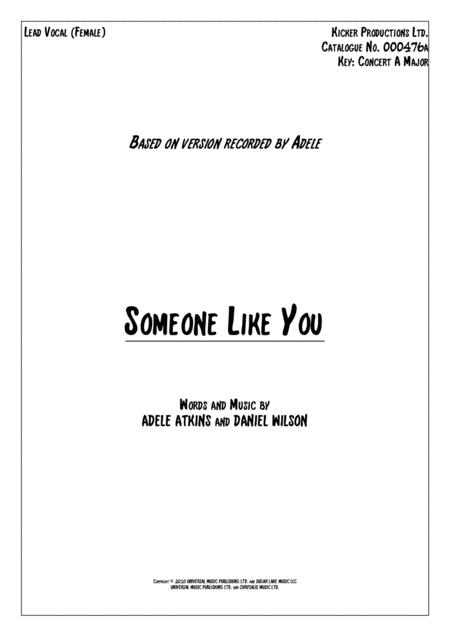 Someone Like You Vocals Sheet Music