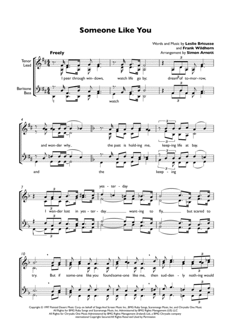 Free Sheet Music Someone Like You