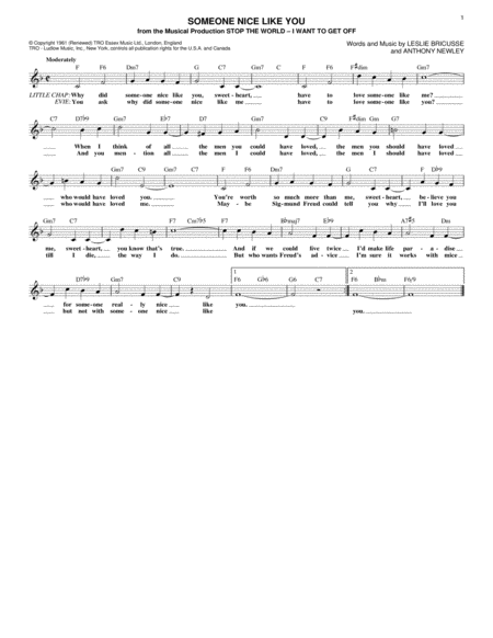 Someone Nice Like You Sheet Music