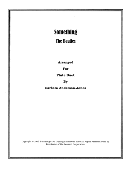 Something Flute Duet Sheet Music