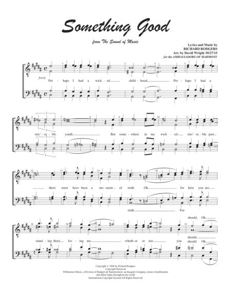 Something Good Chorus Pricing Sheet Music