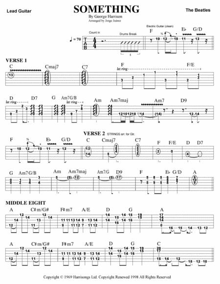 Free Sheet Music Something Guitar Tab With Strings Arranged For Gtr