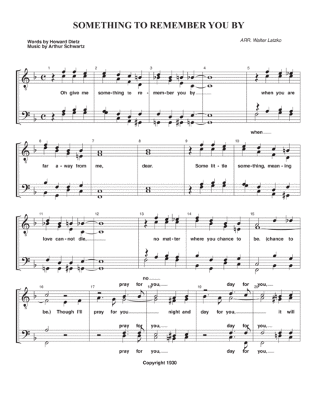 Something To Remember You By Sheet Music