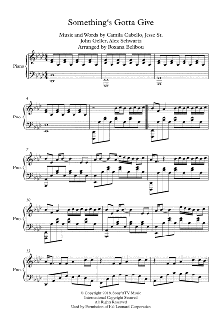 Somethings Gotta Give Sheet Music