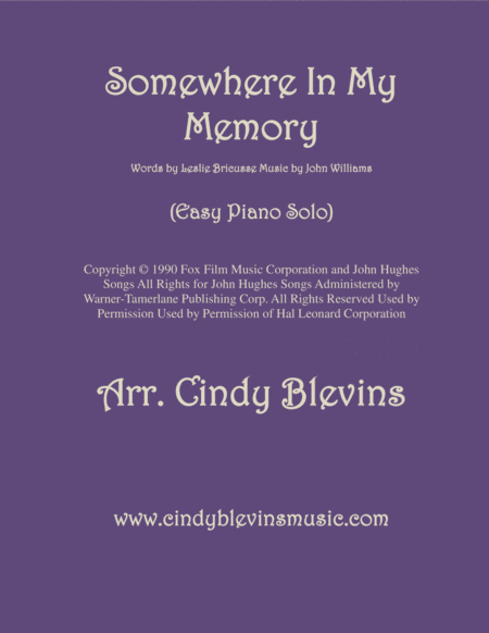 Somewhere In My Memory Easy Piano Solo Sheet Music