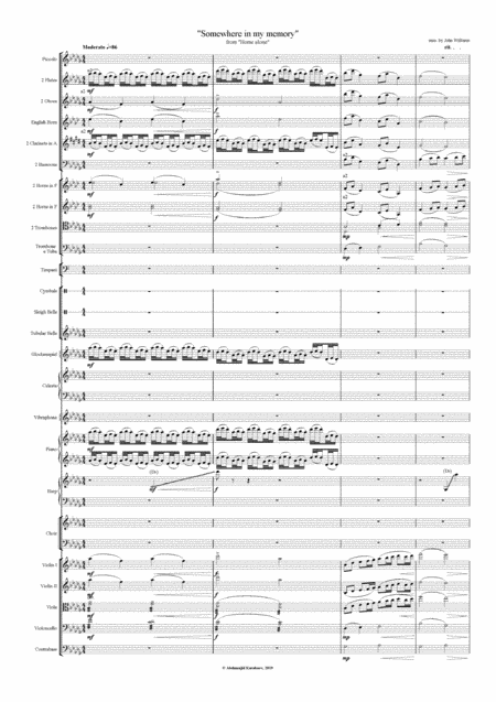 Free Sheet Music Somewhere In My Memory For Full Orchestra