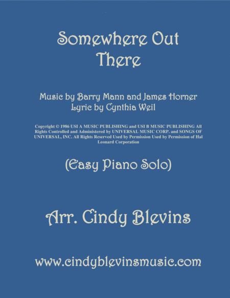 Somewhere Out There An Easy Piano Solo Arrangement Sheet Music