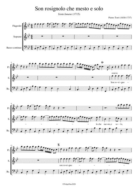 Son Rosignolo Che Mesto E Solo Sheet Music