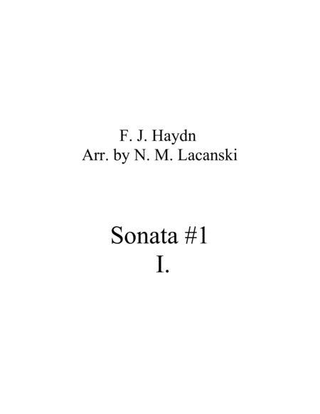 Sonata 1 Movement 1 Sheet Music