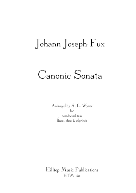 Sonata Canonic Arr Flute Oboe And Clarinet Sheet Music