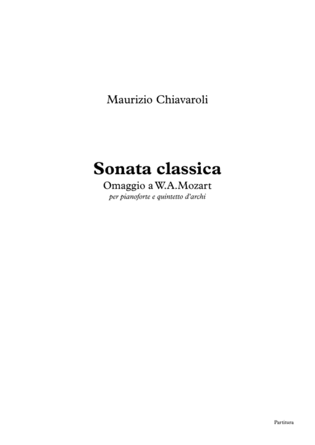 Free Sheet Music Sonata Classica Omaggio A W A Mozart