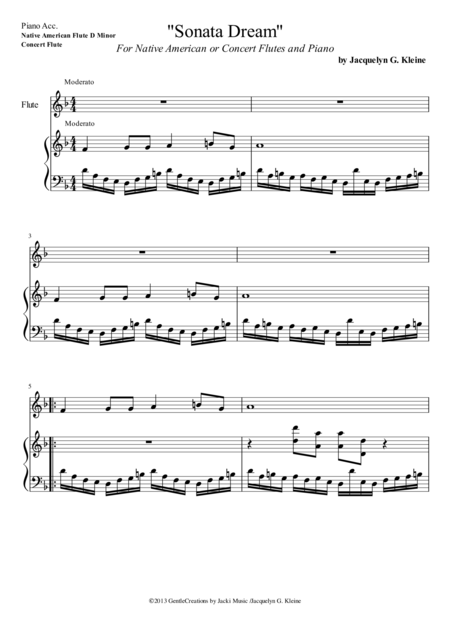 Sonata Dream Piano Acc D Minor Sheet Music