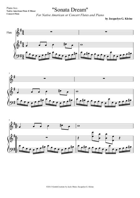 Sonata Dream Piano Acc E Minor Sheet Music