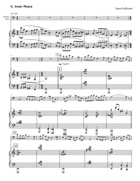 Sonata For Electric Bass And Piano 2nd Mvt Only Sheet Music