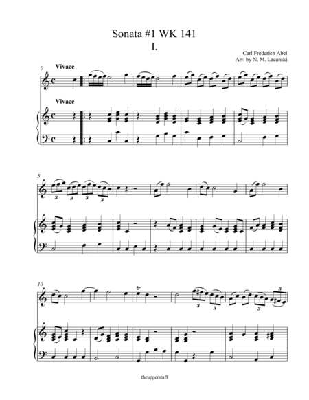 Free Sheet Music Sonata For Flute 1 Wk 141